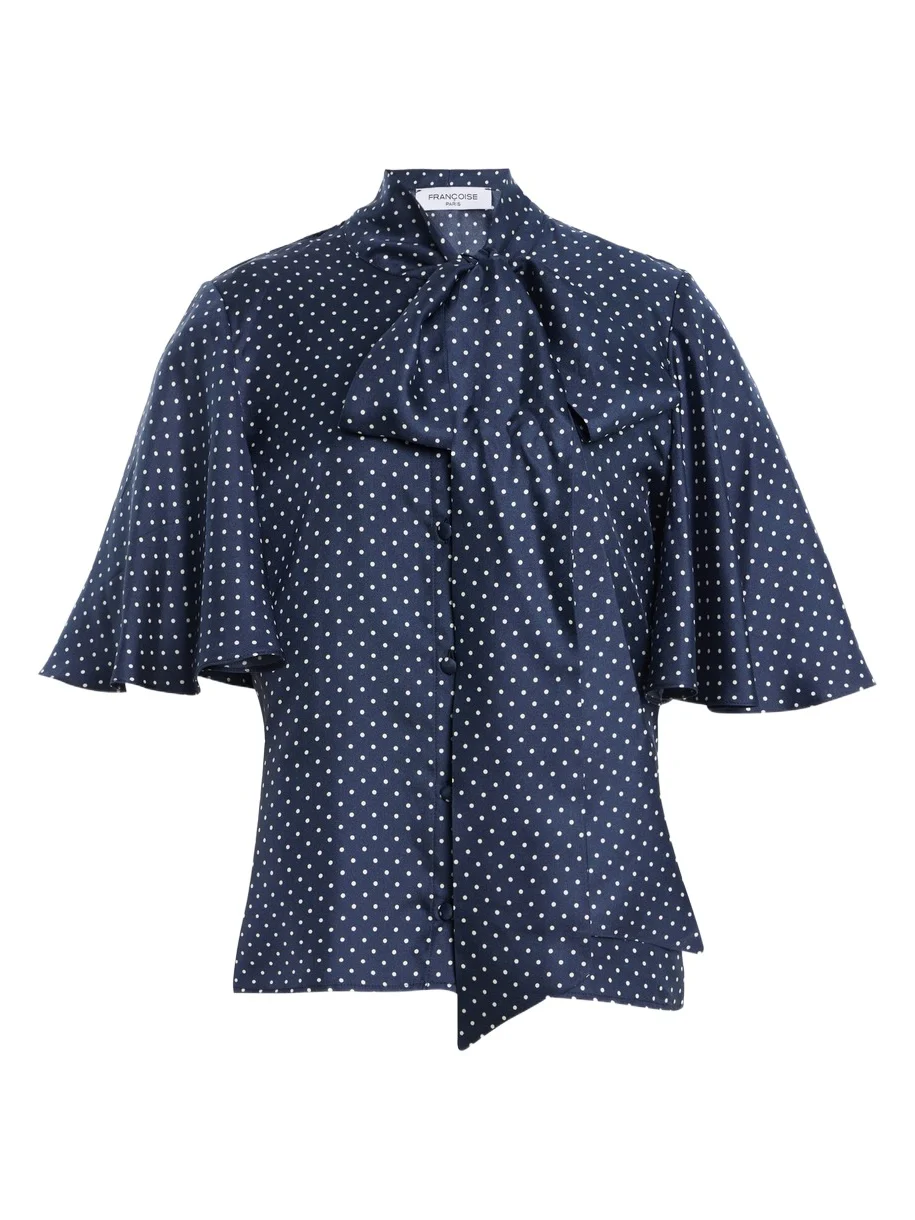 Alessa Polka-Dot Silk Top Alessa Polka-Dot Silk Top