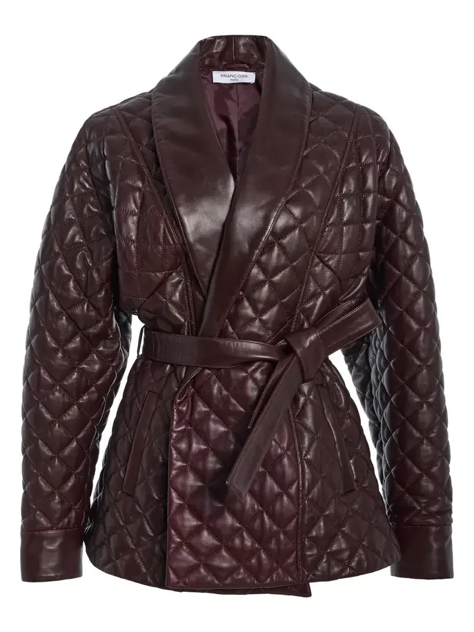 FRANÇOISE Costello Quilted Leather Wrap Jacket