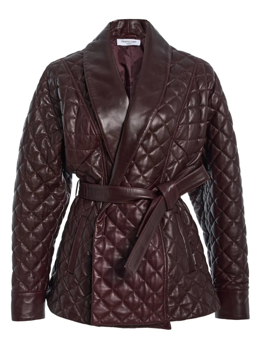 FRANÇOISE Costello Quilted Leather Wrap Jacket
