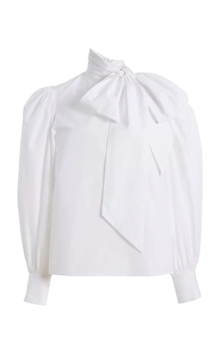 FRANÇOISE Winona Pussy-Bow Cotton Top | Thumbnail 2 FRANÇOISE Winona Pussy-Bow Cotton Top | Thumbnail 2