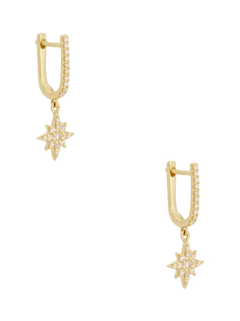 Northern Star Pave Huggie Earrings