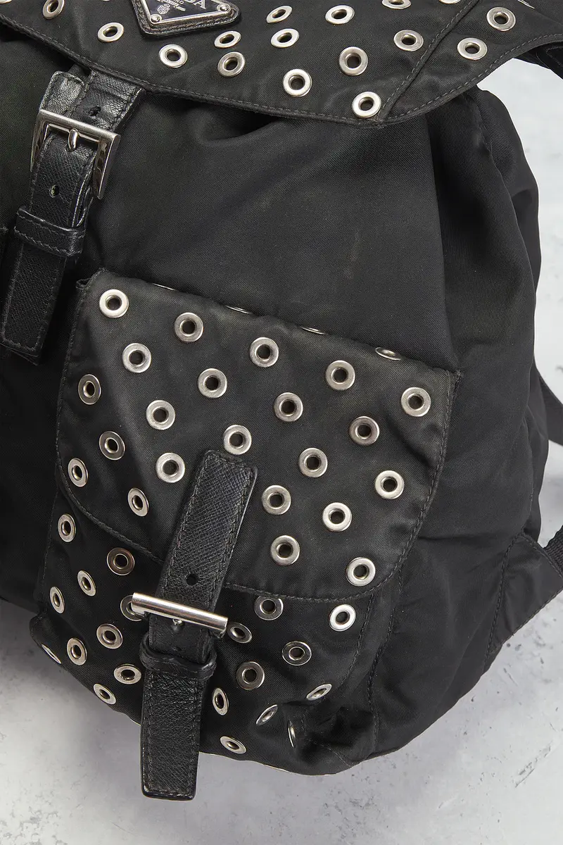 Prada Grommet Embellished Tessuto Backpack | Thumbnail 9 Prada Grommet Embellished Tessuto Backpack | Thumbnail 9