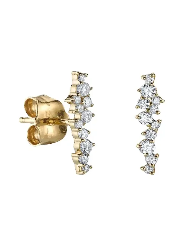 14K Diamond Narrow Cocktail Bar Sud Earrings 14K Diamond Narrow Cocktail Bar Sud Earrings