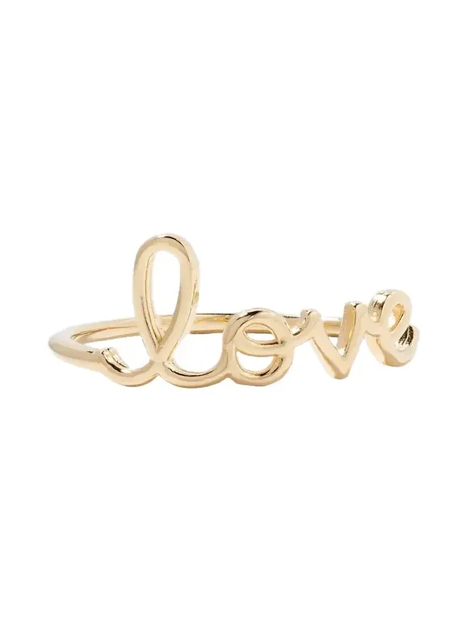 14k Yellow Gold Pure Love Script Ring