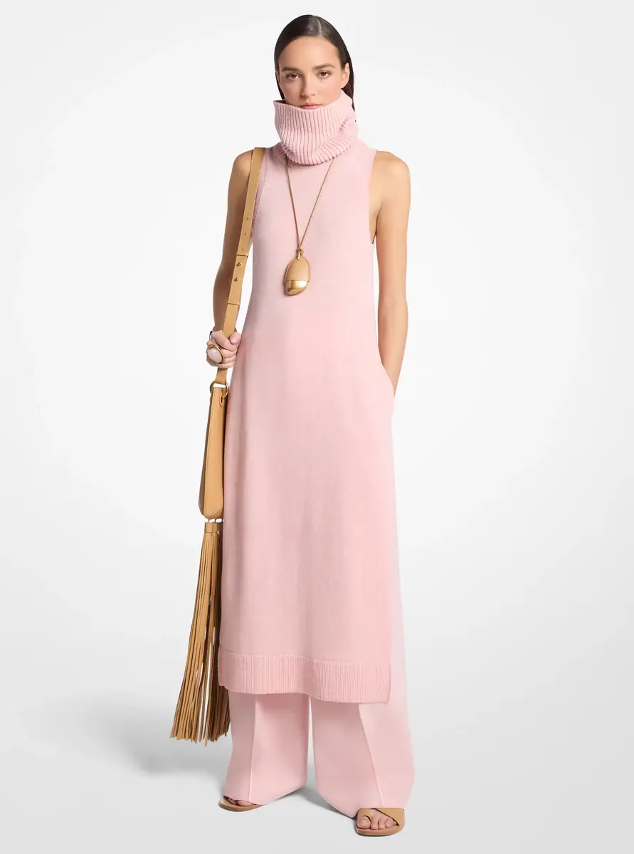 Michael Kors Collection Cashmere and Linen Turtleneck Tunic in Purple | Thumbnail 4 Michael Kors Collection Cashmere and Linen Turtleneck Tunic in Purple | Thumbnail 4
