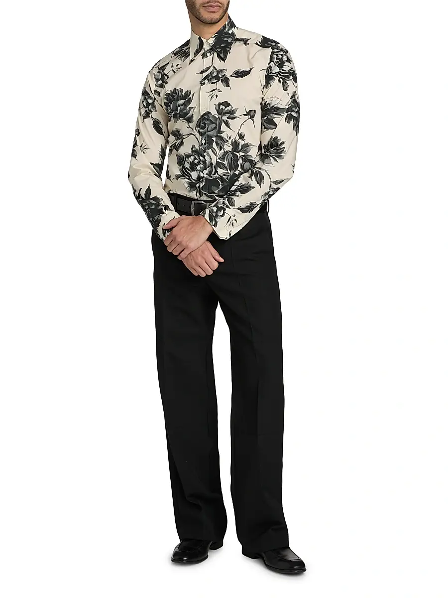 Dolce & Gabbana Men's Floral Cotton Button-Front Shirt | Thumbnail 2 Dolce & Gabbana Men's Floral Cotton Button-Front Shirt | Thumbnail 2