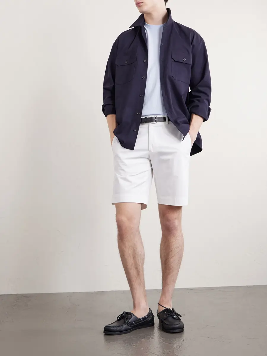 Slowear Slim-Fit Cotton-Blend Gabardine Chino Shorts - Men | Thumbnail 2 Slowear Slim-Fit Cotton-Blend Gabardine Chino Shorts - Men | Thumbnail 2