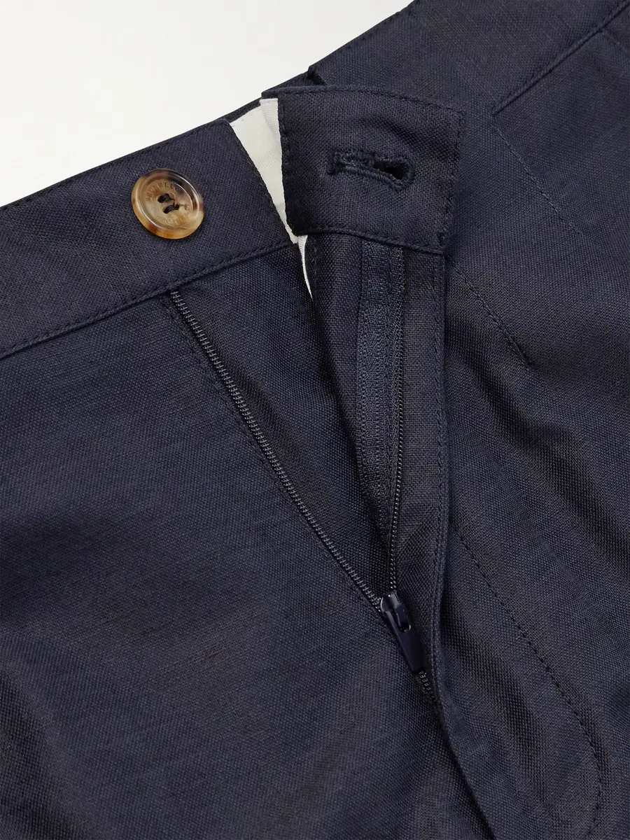 Brunello Cucinelli Tapered Pleated Cotton and Linen-Blend Trousers - Men | Thumbnail 6 Brunello Cucinelli Tapered Pleated Cotton and Linen-Blend Trousers - Men | Thumbnail 6