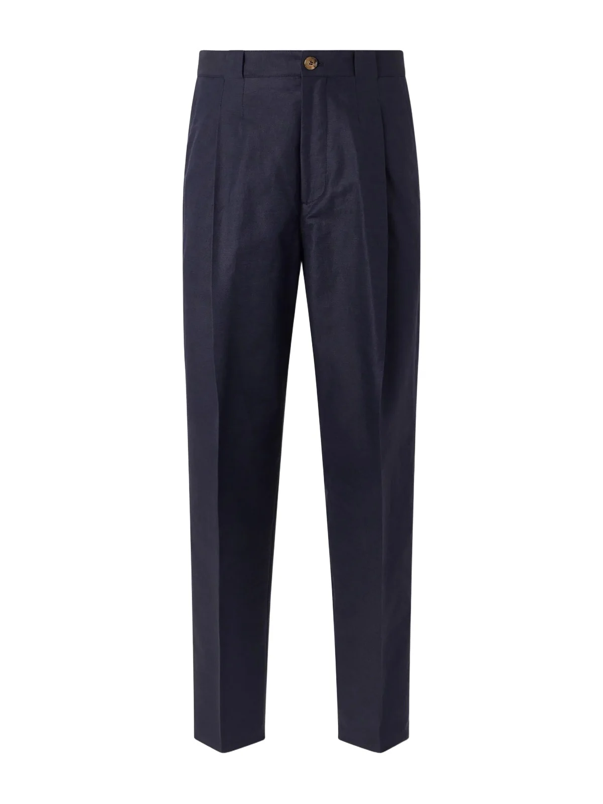 Tapered Pleated Cotton and Linen-Blend Trousers - Men