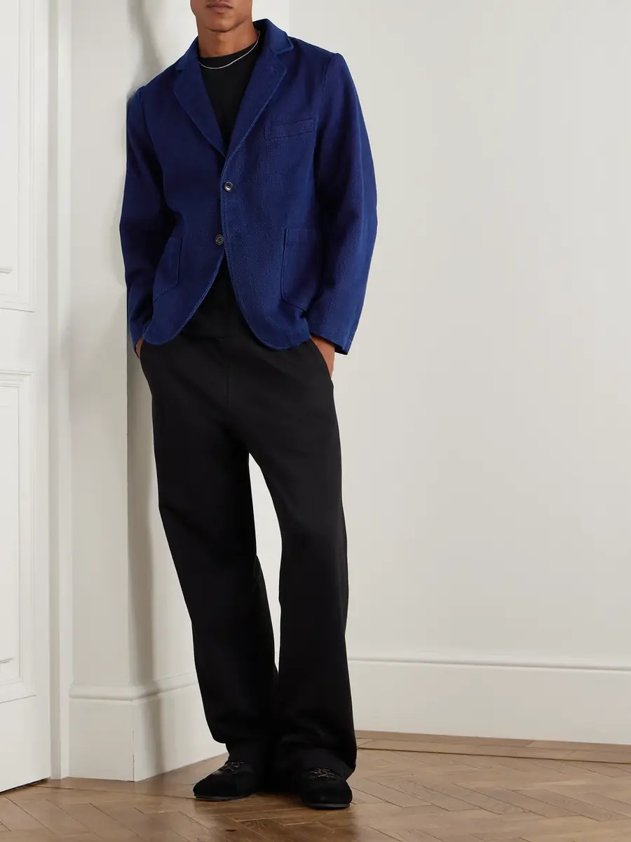 Blue Blue Japan Sashiko Cotton-Piqué Suit Jacket - Men | Thumbnail 2 Blue Blue Japan Sashiko Cotton-Piqué Suit Jacket - Men | Thumbnail 2