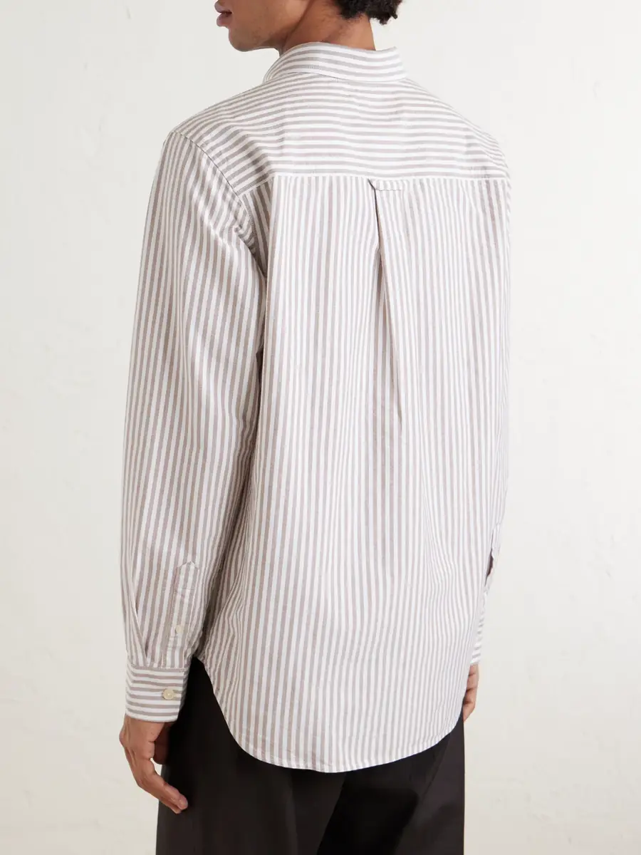 NN07 Colby 5910 Button-Down Collar Logo-Embroidered Striped Organic Cotton Shirt - Men | Thumbnail 4 NN07 Colby 5910 Button-Down Collar Logo-Embroidered Striped Organic Cotton Shirt - Men | Thumbnail 4