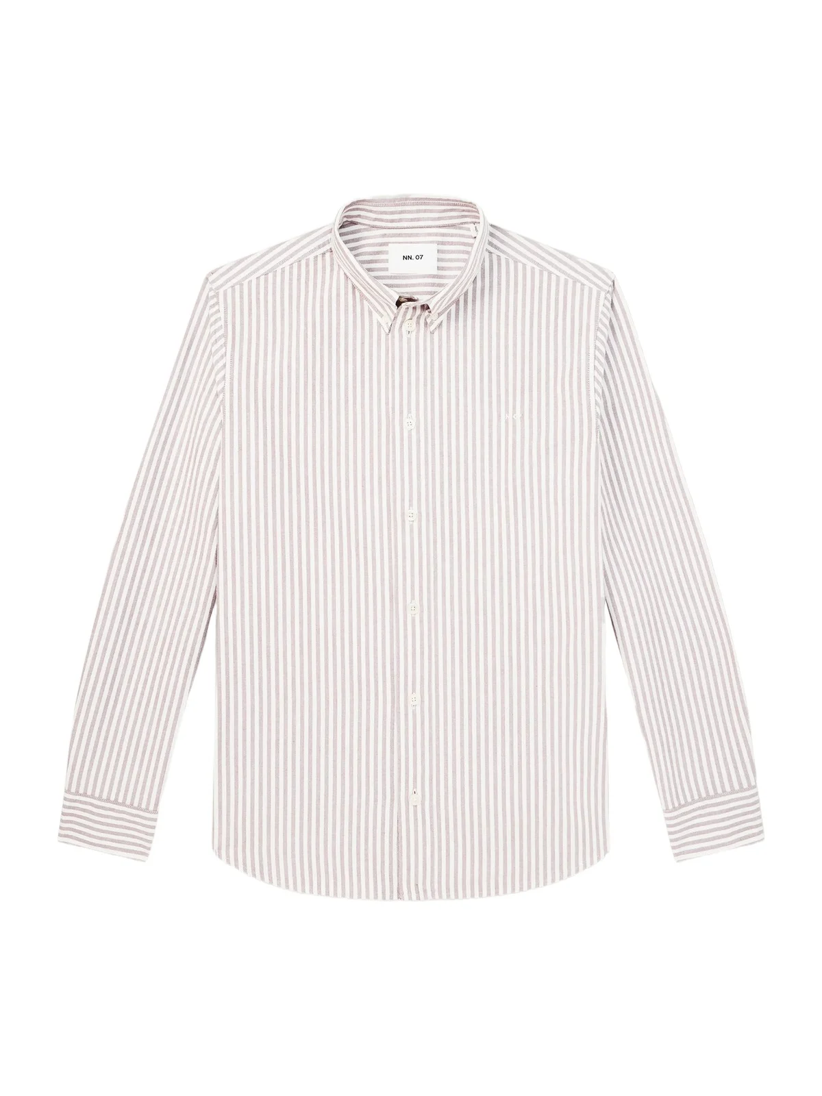 Colby 5910 Button-Down Collar Logo-Embroidered Striped Organic Cotton Shirt - Men Colby 5910 Button-Down Collar Logo-Embroidered Striped Organic Cotton Shirt - Men