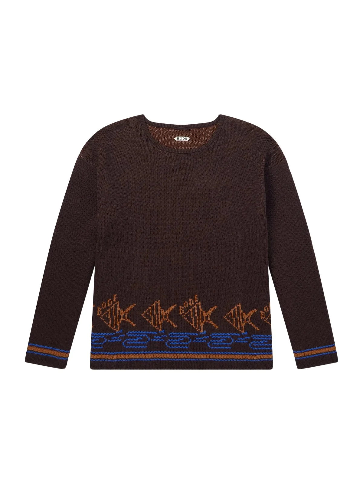 BODE Fish School Intarsia-Knit Cotton Sweater - Men