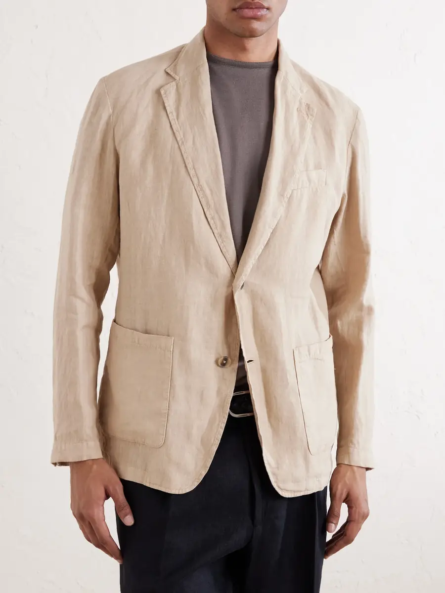 Altea Aaron Garment-Dyed Linen Blazer - Men | Thumbnail 3