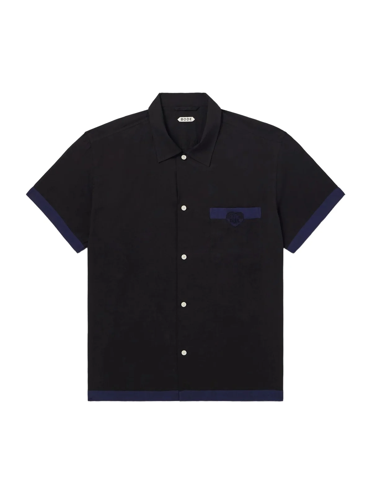 Heart Deco Appliquéd Two-Tone Cotton Shirt - Men Heart Deco Appliquéd Two-Tone Cotton Shirt - Men