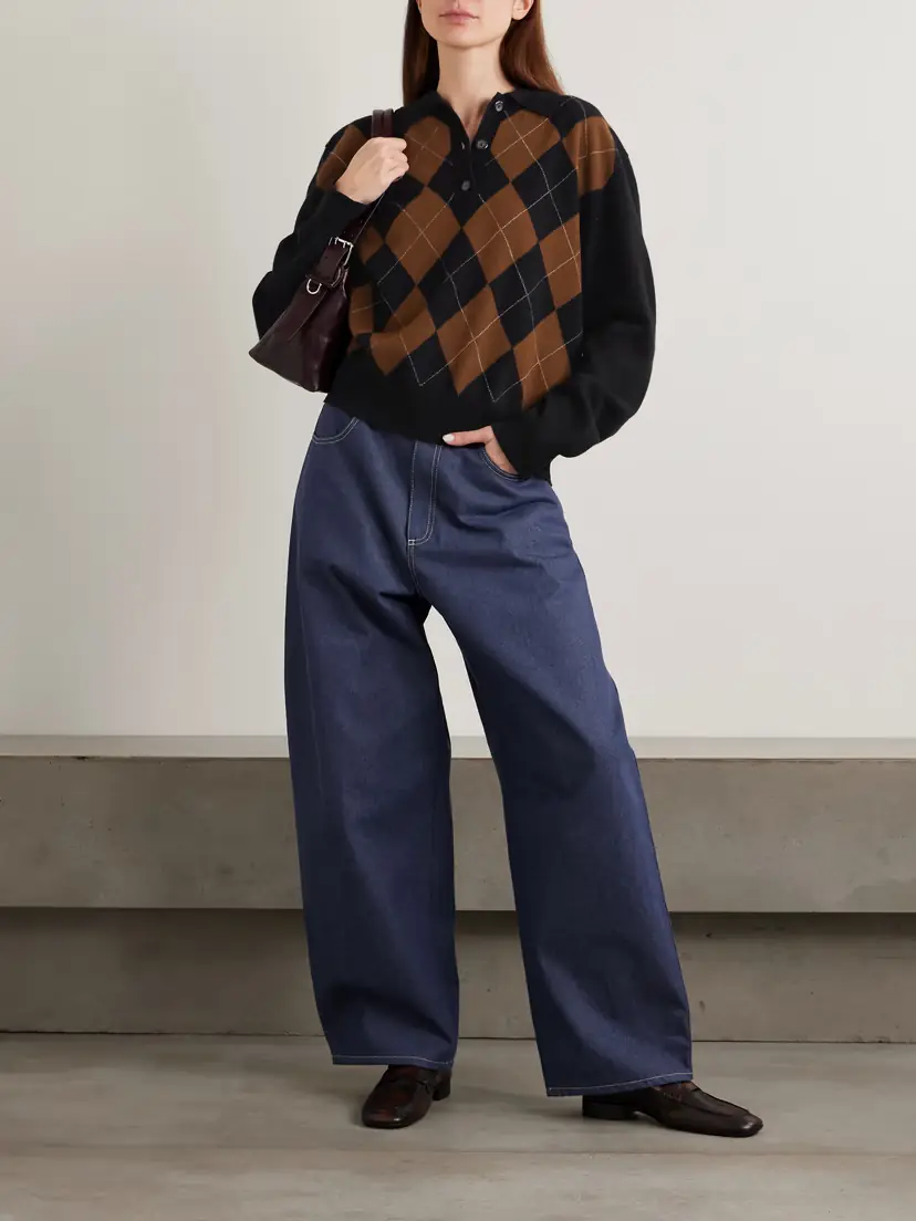 RÓHE Argyle Wool Polo Sweater | Thumbnail 2 RÓHE Argyle Wool Polo Sweater | Thumbnail 2