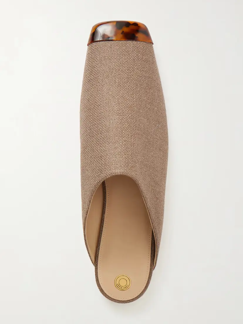 Loro Piana Alba Embellished Cashmere And Silk-blend Hopsack Slippers | Thumbnail 6 Loro Piana Alba Embellished Cashmere And Silk-blend Hopsack Slippers | Thumbnail 6