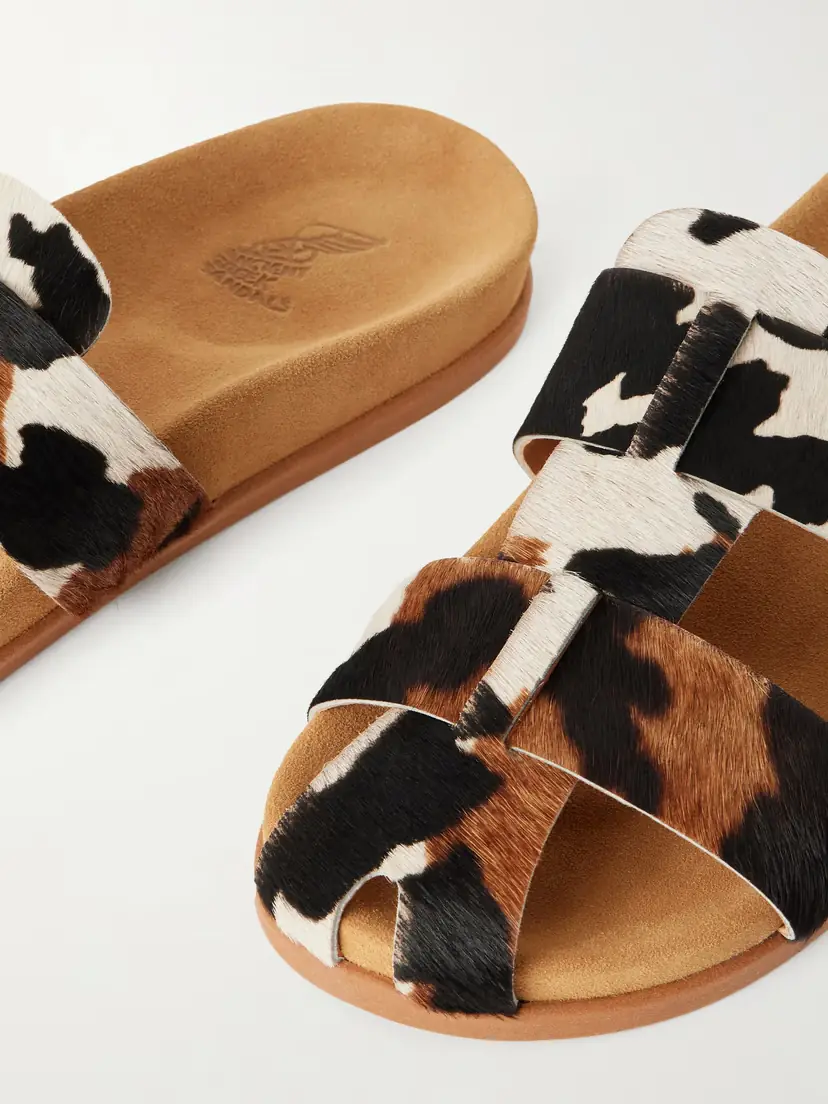 Ancient Greek Sandals Skafi Cow-print Calf Hair Sandals | Thumbnail 5