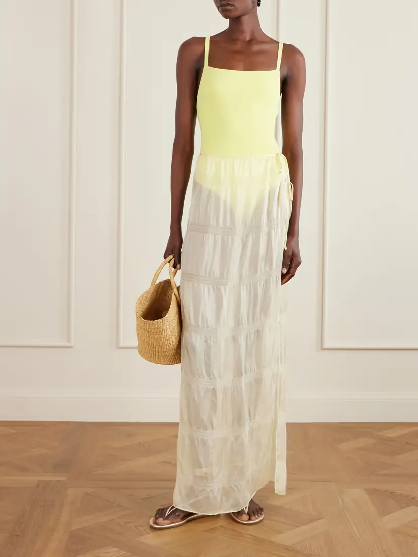 Kiki de Montparnasse Smocked Silk-blend Maxi Skirt | Thumbnail 2
