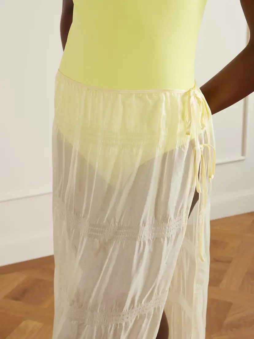 Kiki de Montparnasse Smocked Silk-blend Maxi Skirt | Thumbnail 4
