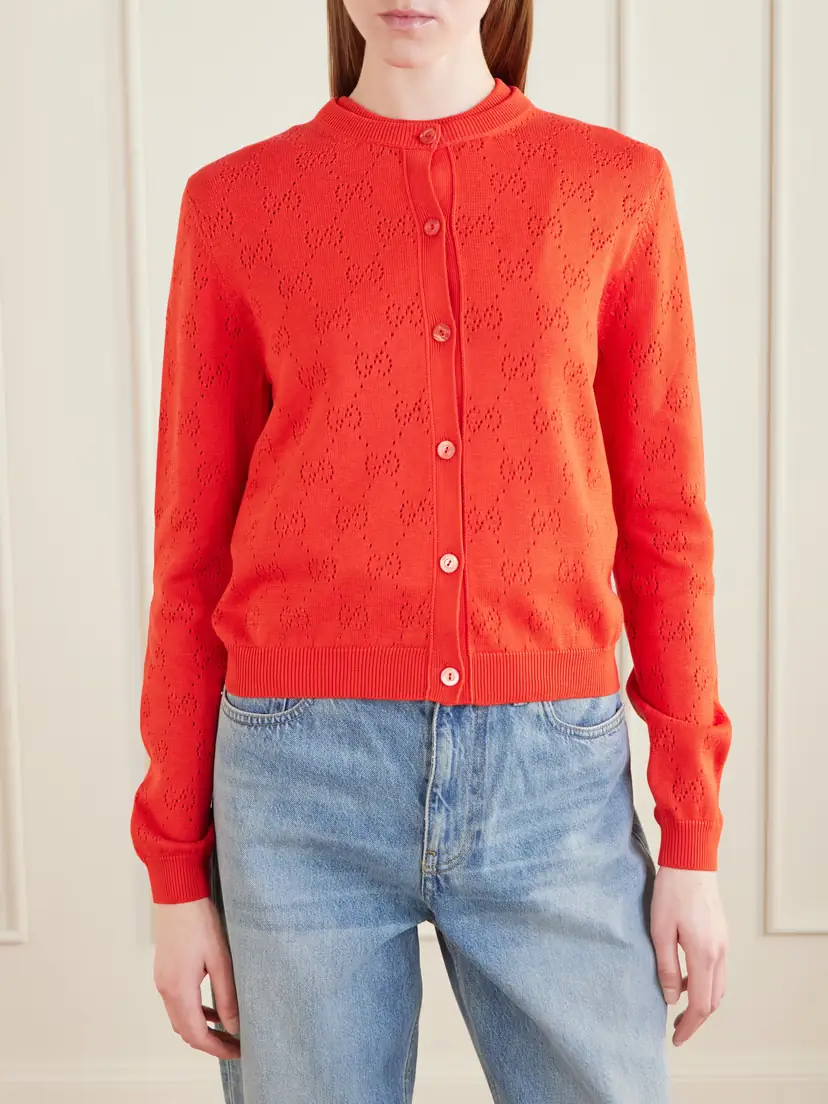 Gucci Perforated Silk-blend Cardigan | Thumbnail 3 Gucci Perforated Silk-blend Cardigan | Thumbnail 3