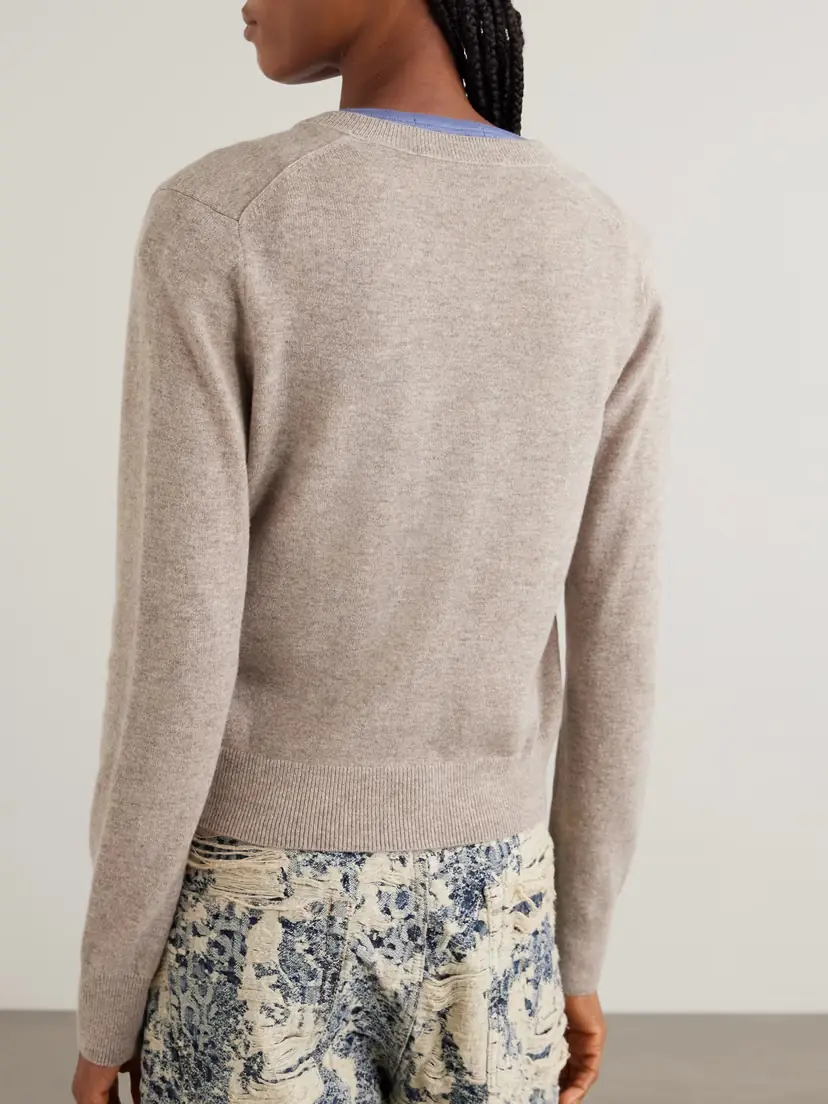 Acne Studios Appliquéd Wool And Yak Hair-blend Cardigan | Thumbnail 3 Acne Studios Appliquéd Wool And Yak Hair-blend Cardigan | Thumbnail 3