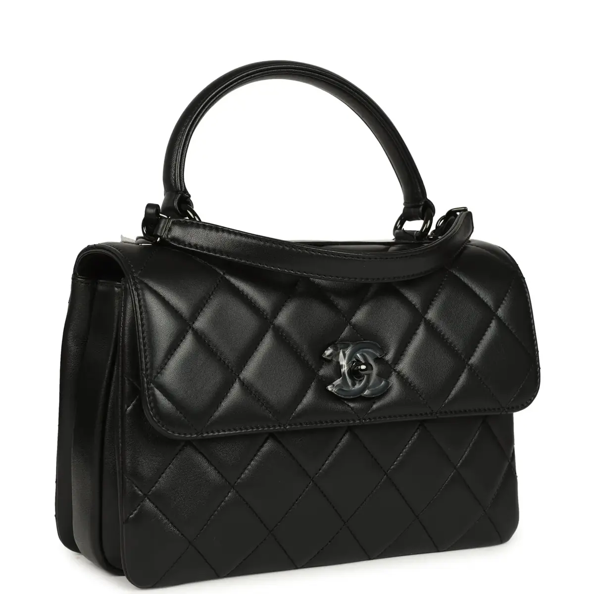 Chanel Chanel Medium Trendy CC Top Handle Flap So Bag Black Lambskin Black Hardware | Thumbnail 2 Chanel Chanel Medium Trendy CC Top Handle Flap So Bag Black Lambskin Black Hardware | Thumbnail 2