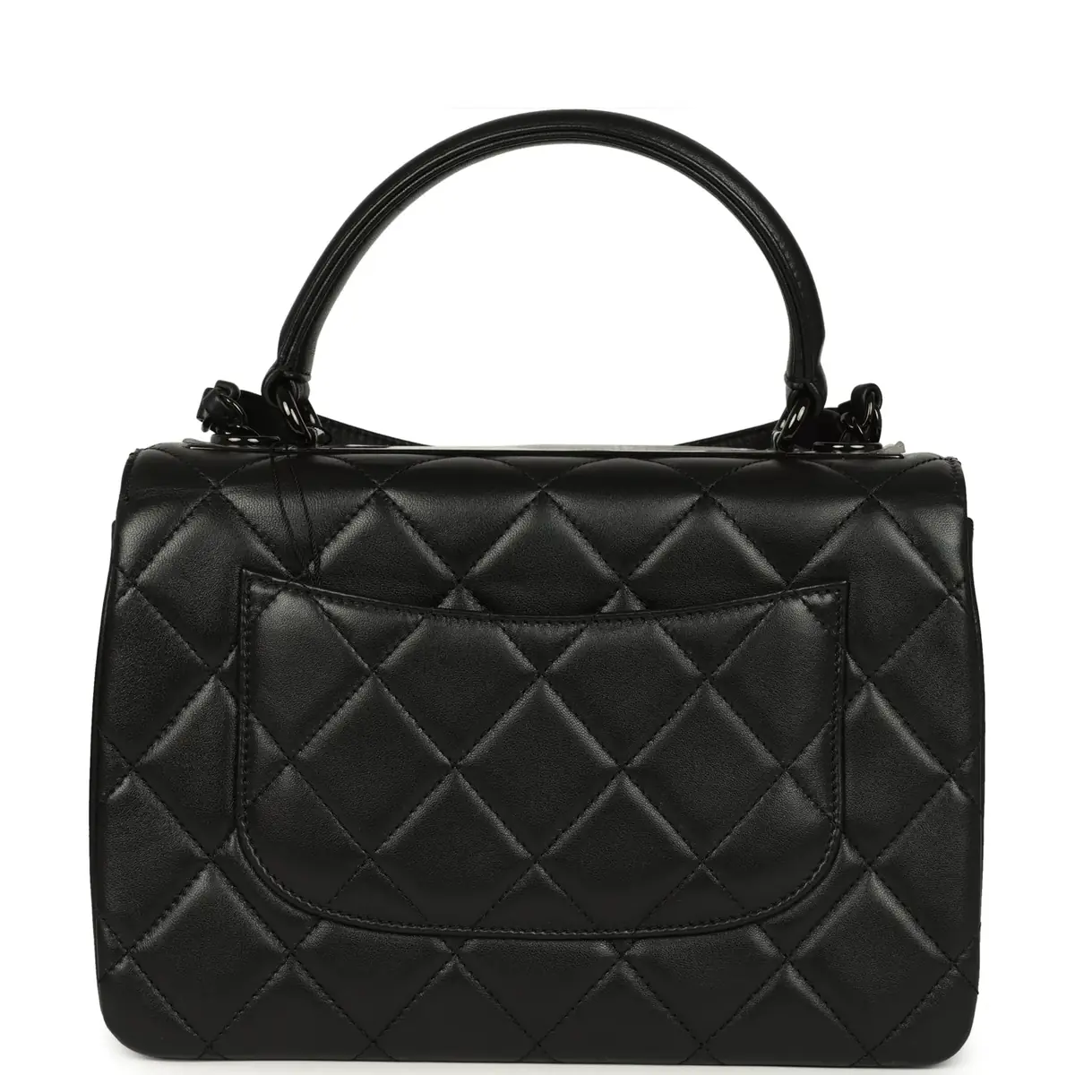 Chanel Chanel Medium Trendy CC Top Handle Flap So Bag Black Lambskin Black Hardware | Thumbnail 4 Chanel Chanel Medium Trendy CC Top Handle Flap So Bag Black Lambskin Black Hardware | Thumbnail 4
