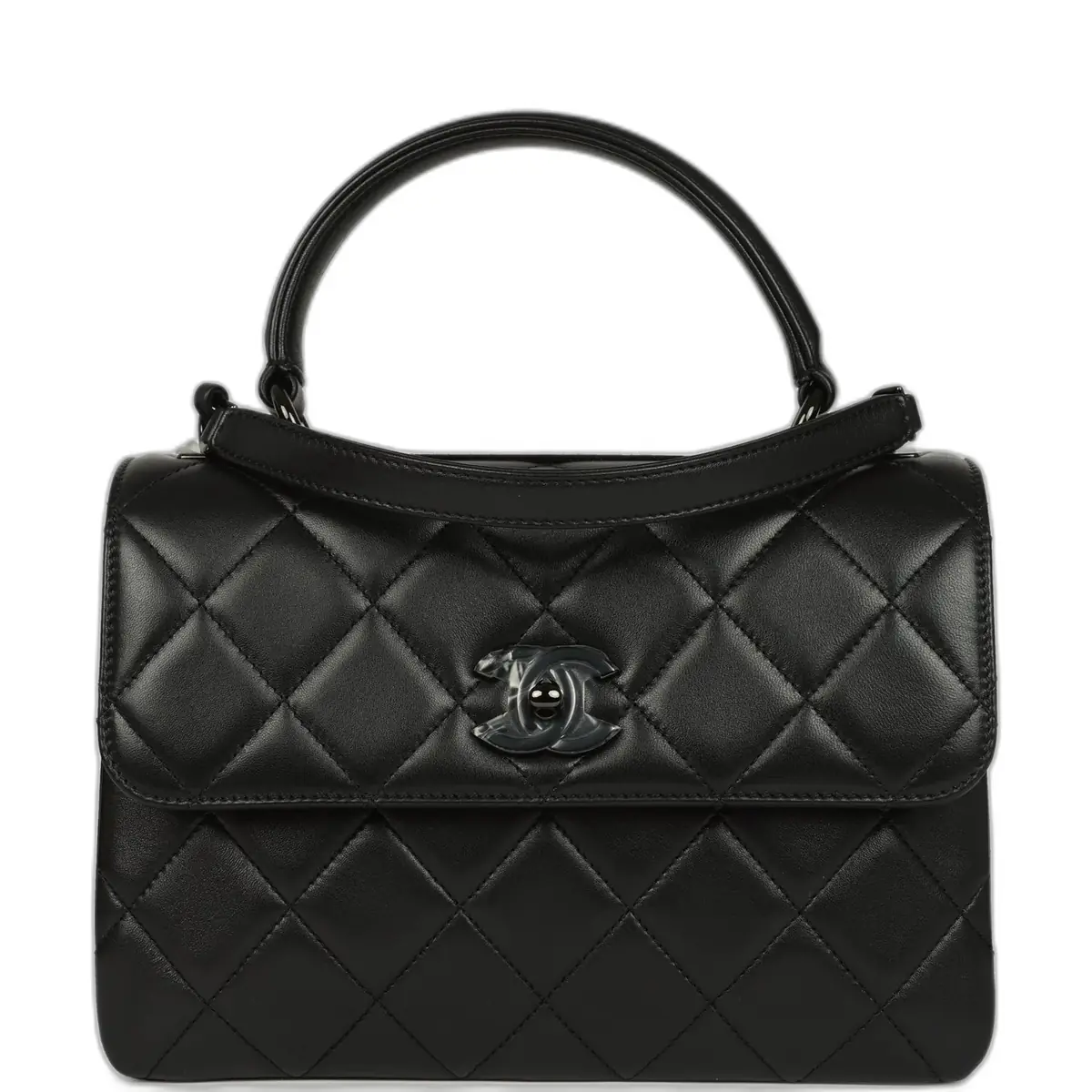 Chanel Chanel Medium Trendy CC Top Handle Flap So Bag Black Lambskin Black Hardware | Image 1 Chanel Chanel Medium Trendy CC Top Handle Flap So Bag Black Lambskin Black Hardware | Image 1