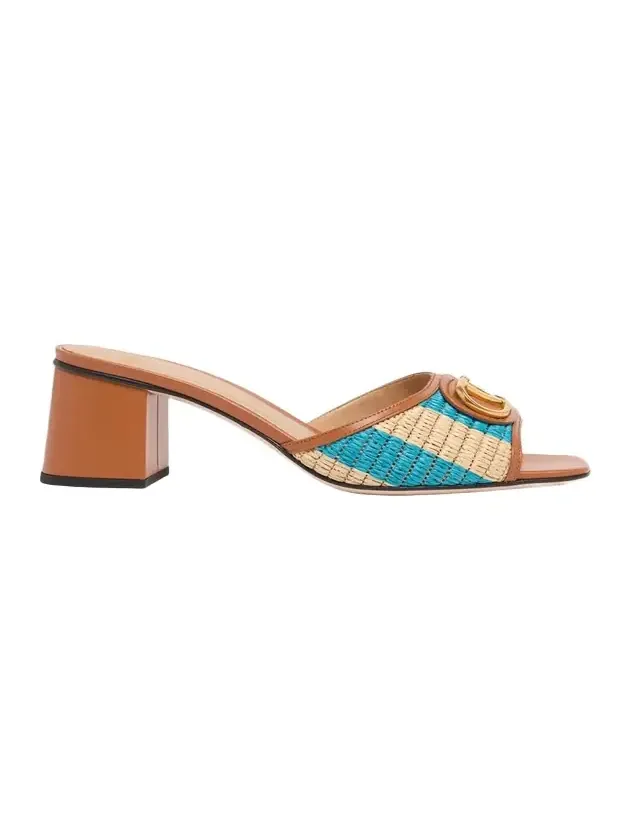 60mm VLogo Signature Striped Raffia and Leather Mule Sandals 60mm VLogo Signature Striped Raffia and Leather Mule Sandals