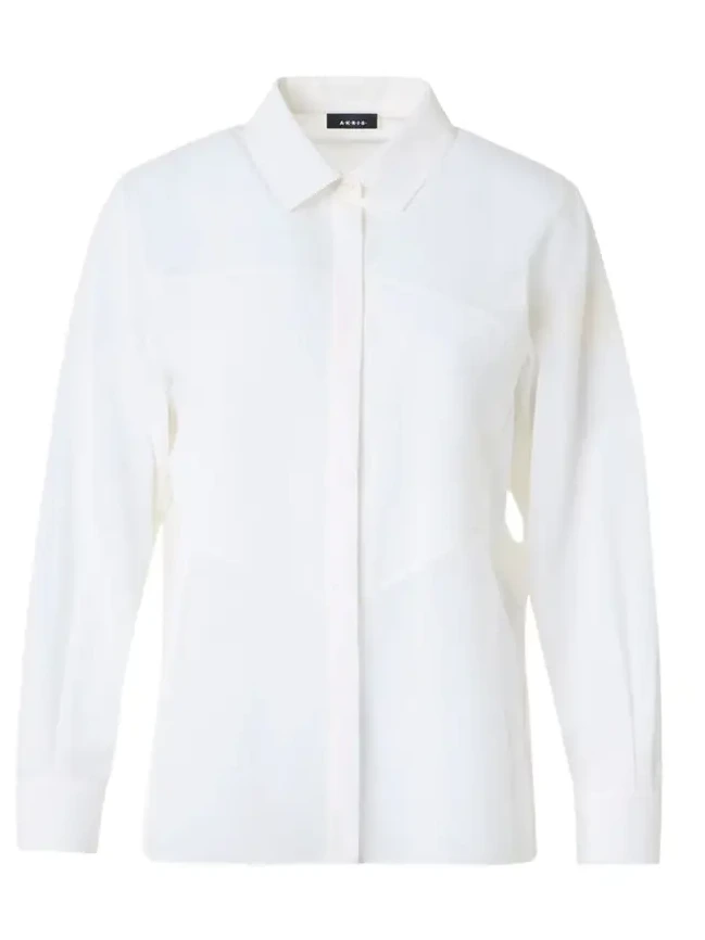 Geometric Paneled Cotton Button-Down Shirt