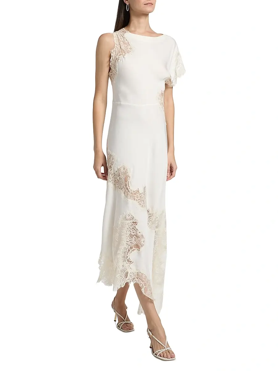 A.L.C. A. L.C. Women's Alessia Asymmetric Lace-Trimmed Dress | Thumbnail 2 A.L.C. A. L.C. Women's Alessia Asymmetric Lace-Trimmed Dress | Thumbnail 2