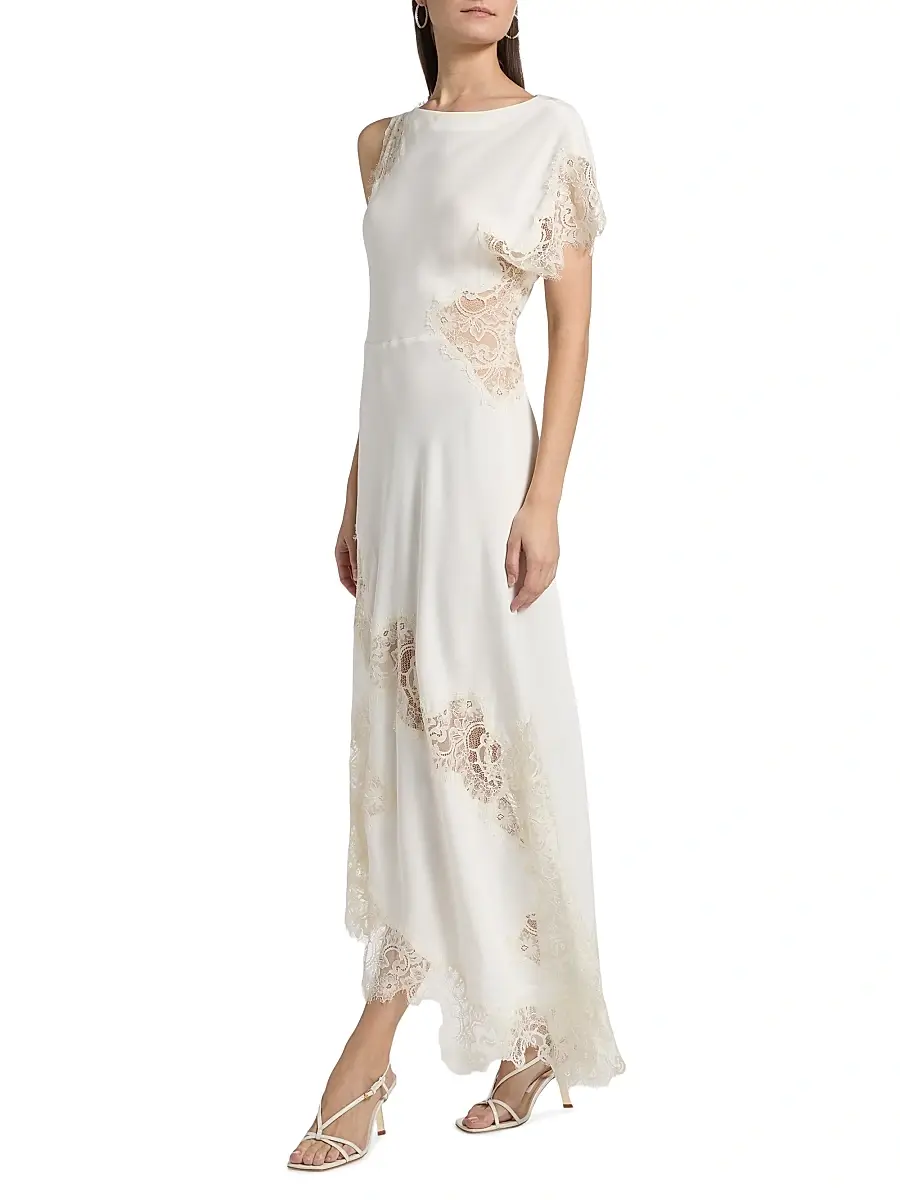 A.L.C. A. L.C. Women's Alessia Asymmetric Lace-Trimmed Dress | Thumbnail 4 A.L.C. A. L.C. Women's Alessia Asymmetric Lace-Trimmed Dress | Thumbnail 4