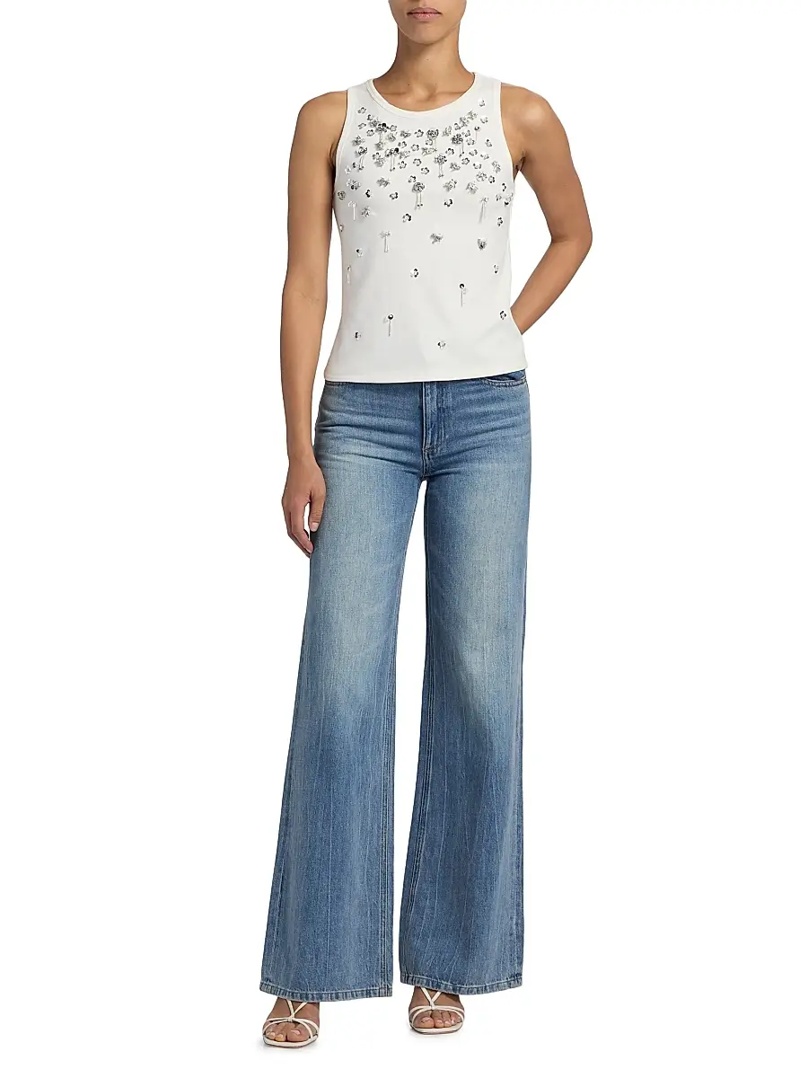 Simkhai Women's Alistair Embellished Crewneck Tank | Thumbnail 2 Simkhai Women's Alistair Embellished Crewneck Tank | Thumbnail 2