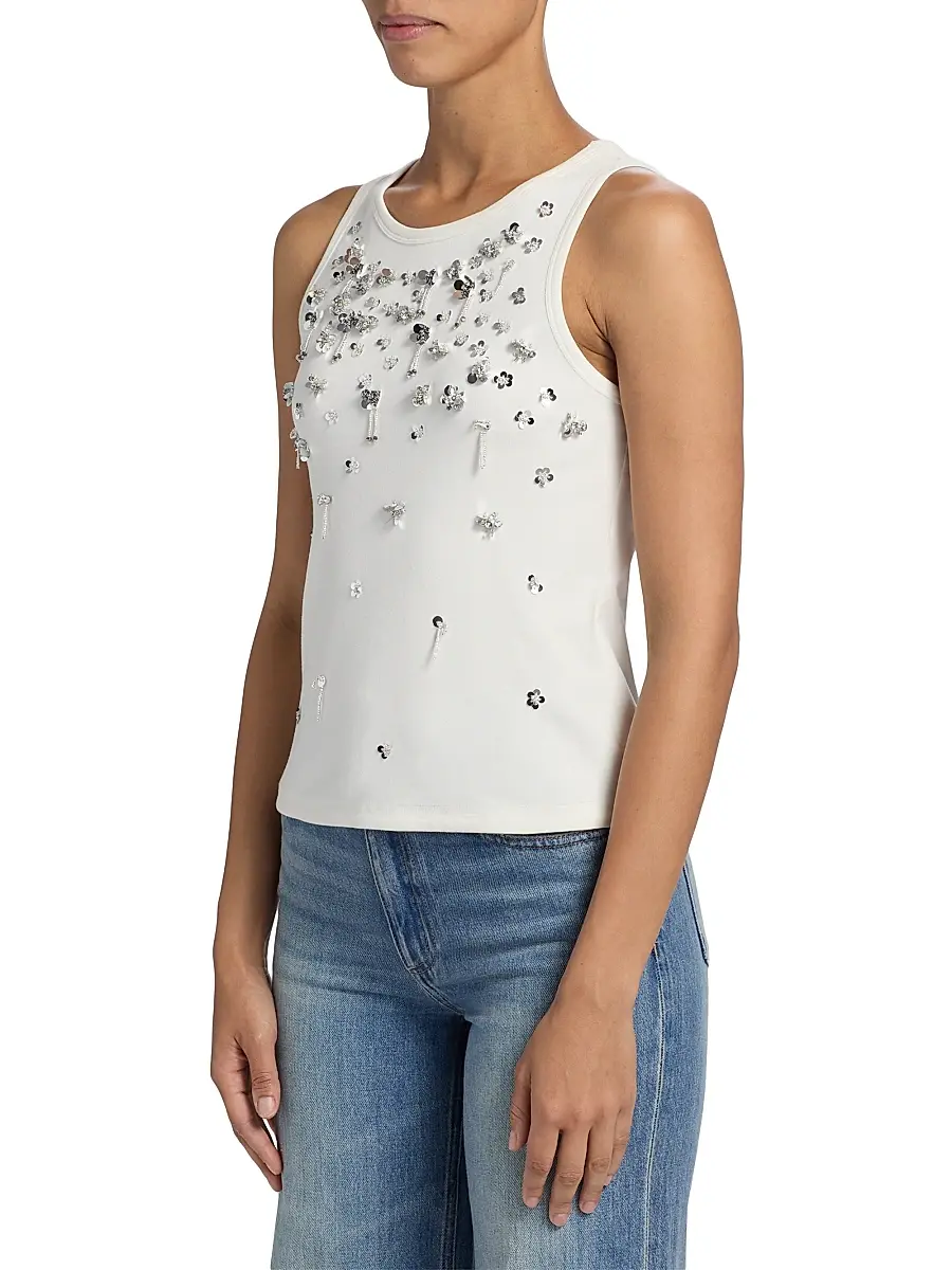 Simkhai Women's Alistair Embellished Crewneck Tank | Thumbnail 4 Simkhai Women's Alistair Embellished Crewneck Tank | Thumbnail 4