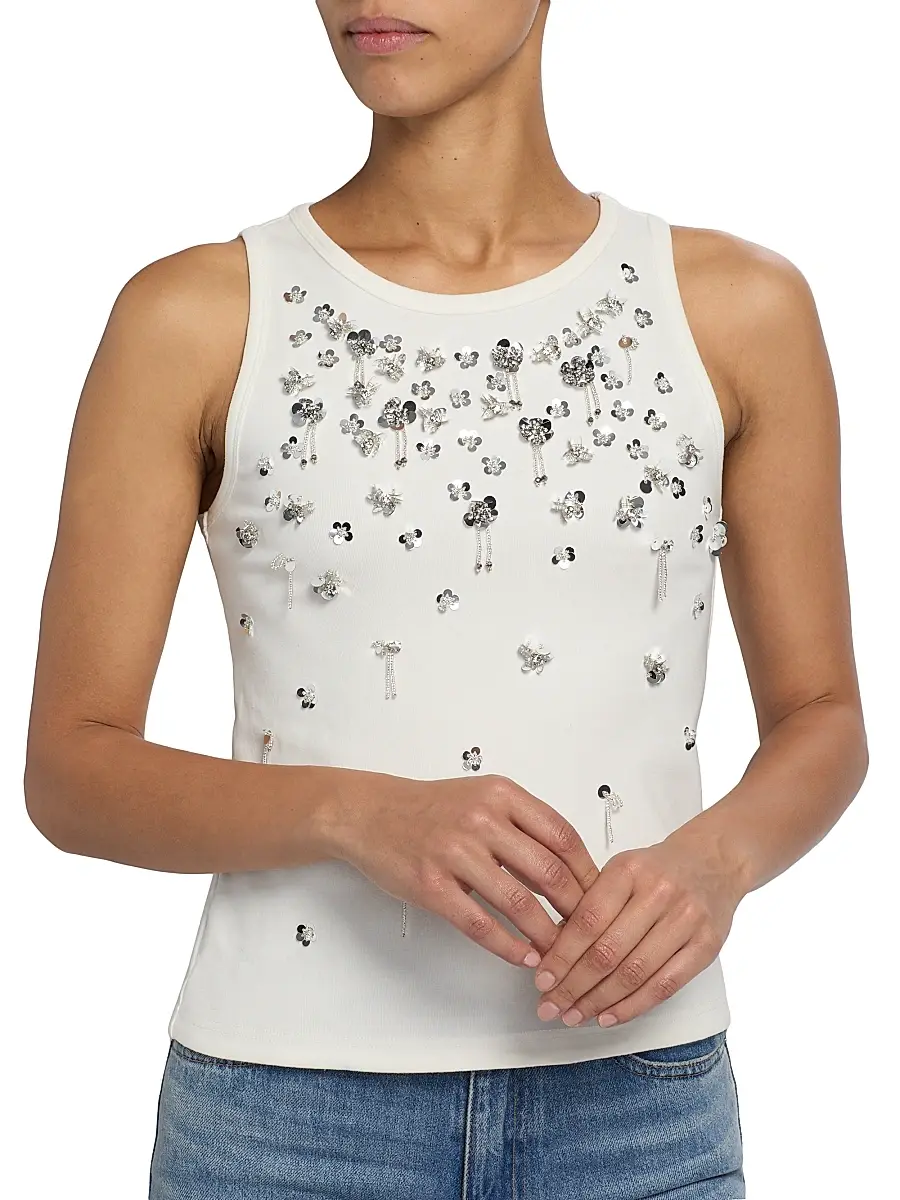 Simkhai Women's Alistair Embellished Crewneck Tank | Thumbnail 6 Simkhai Women's Alistair Embellished Crewneck Tank | Thumbnail 6