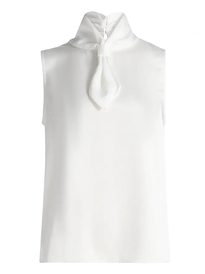 Women's Crepe De Chine Tieneck Blouse Women's Crepe De Chine Tieneck Blouse