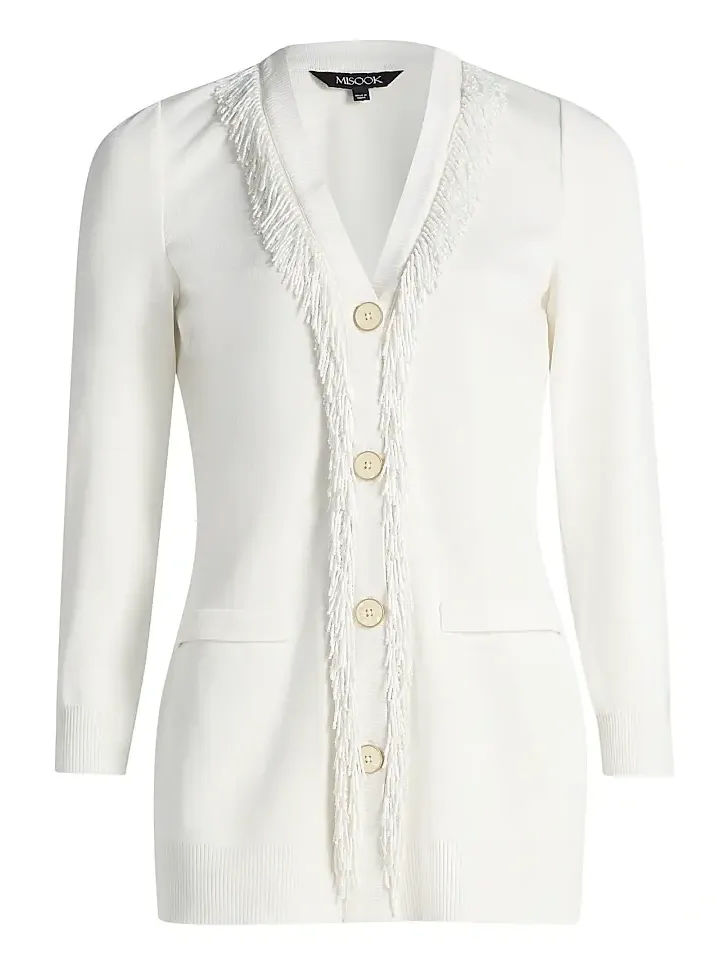 Women's Beaded-Trim Knit Cardigan