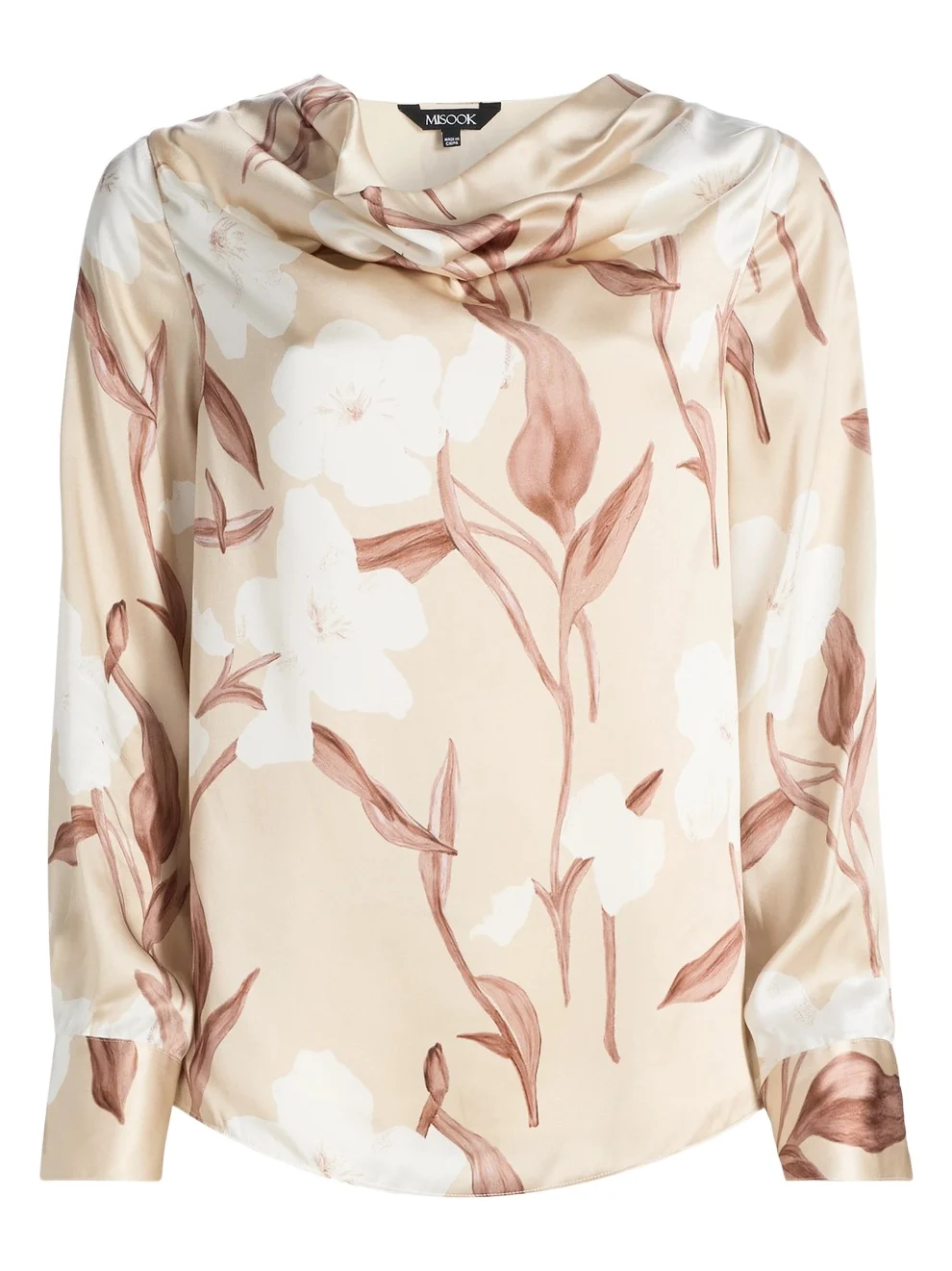 Women's Floral Silk Draped Blouse Women's Floral Silk Draped Blouse