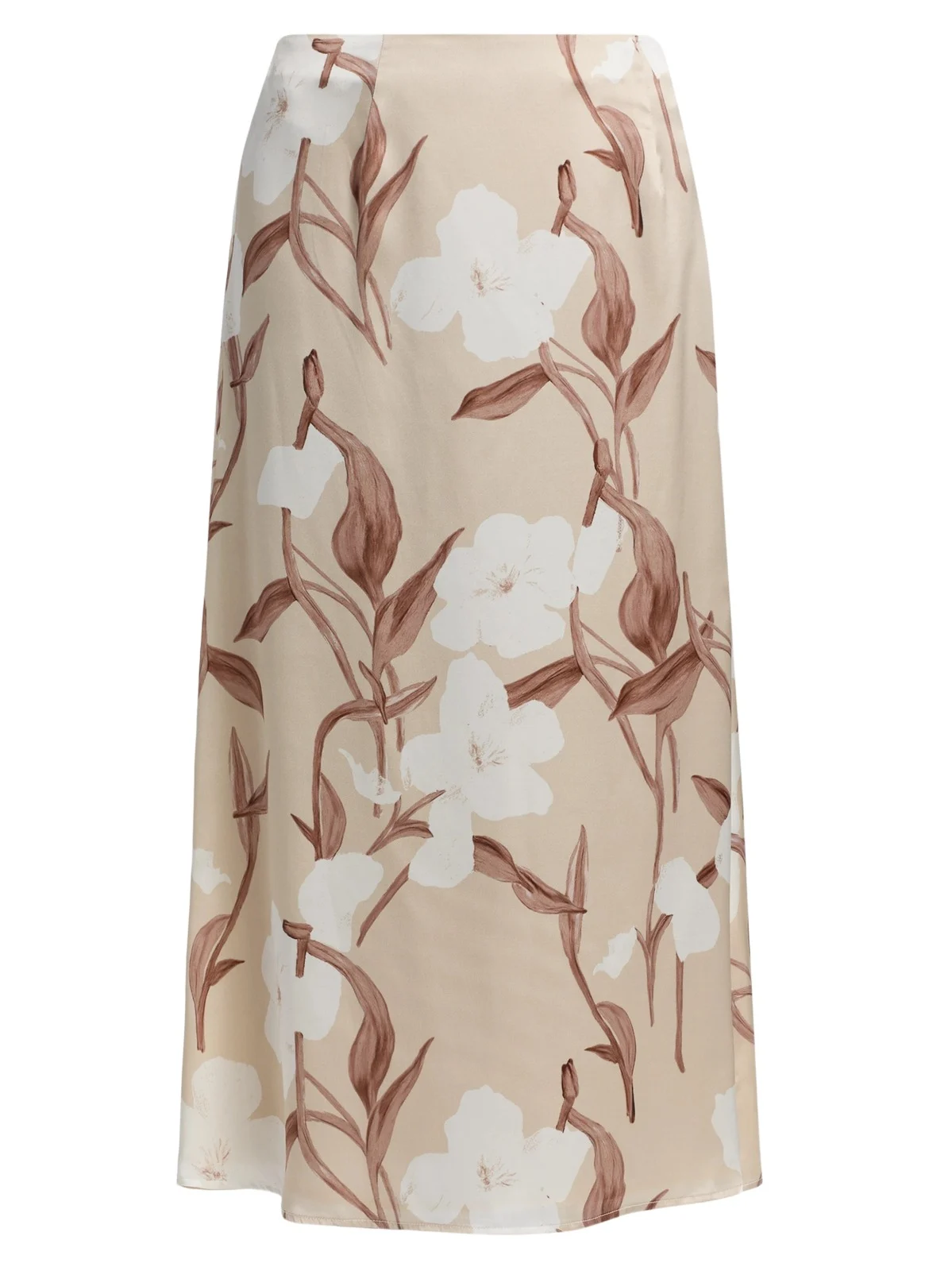Women's Floral Silk Midi-Skirt