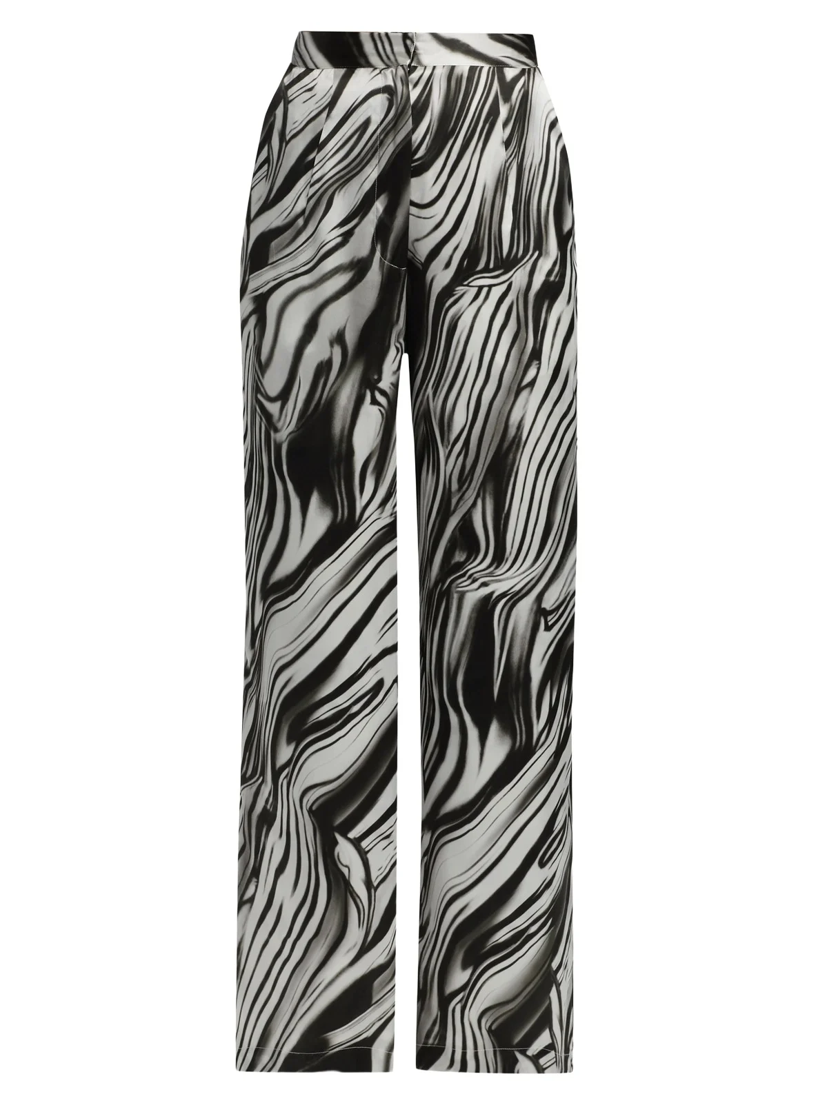 Women's Printed Silk Wide-Leg Pants Women's Printed Silk Wide-Leg Pants