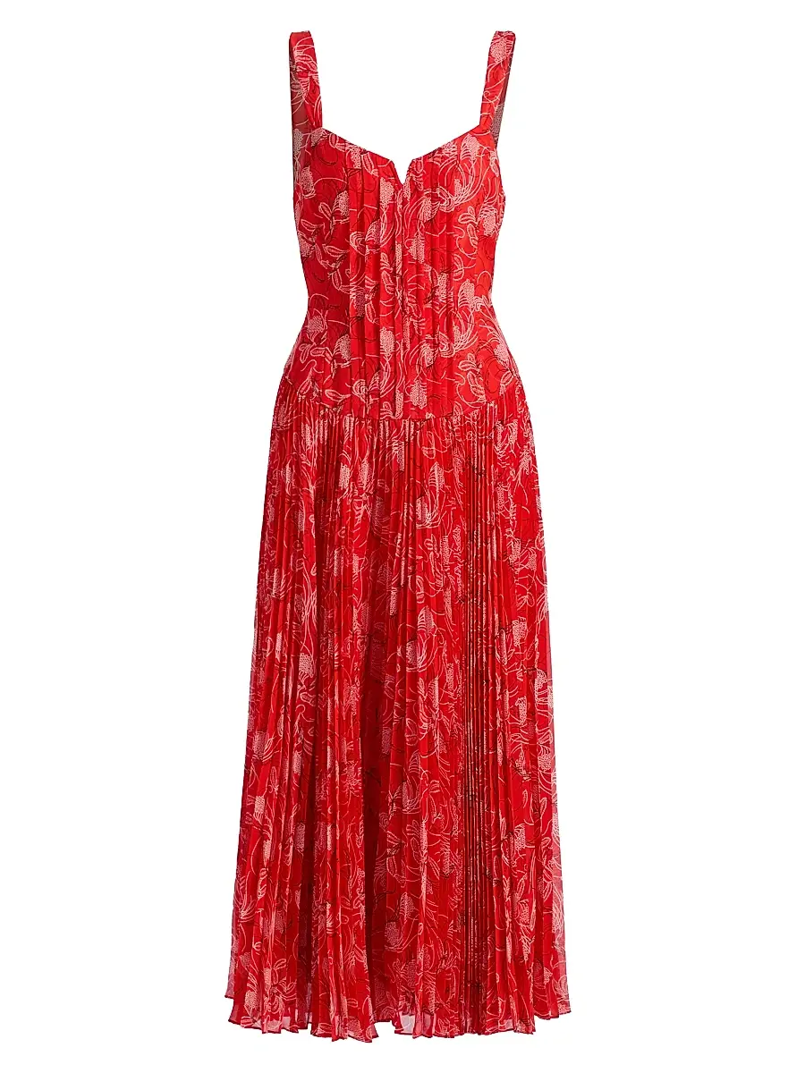 Cinq à Sept Women's Pascual Botanical Floral Midi-Dress - Bisou Multi | Image 1 Cinq à Sept Women's Pascual Botanical Floral Midi-Dress - Bisou Multi | Image 1