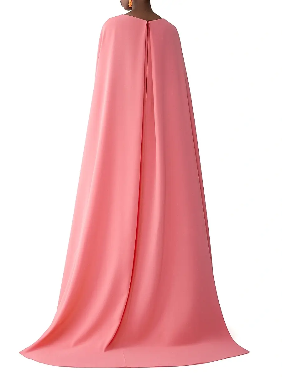 Carolina Herrera Women's Cape Front Crepe Gown | Thumbnail 3 Carolina Herrera Women's Cape Front Crepe Gown | Thumbnail 3