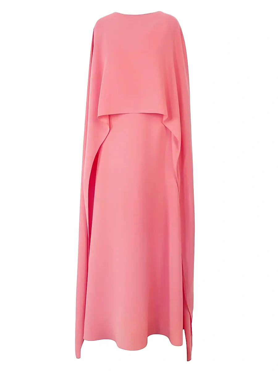 Carolina Herrera Women's Cape Front Crepe Gown