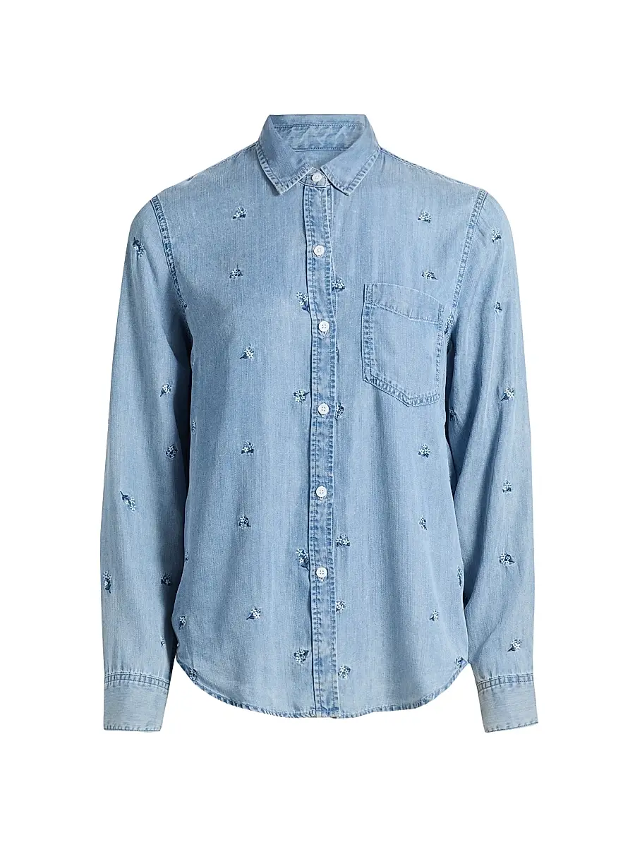 RAILS Women's Ingrid Floral-Embroidered Shirt