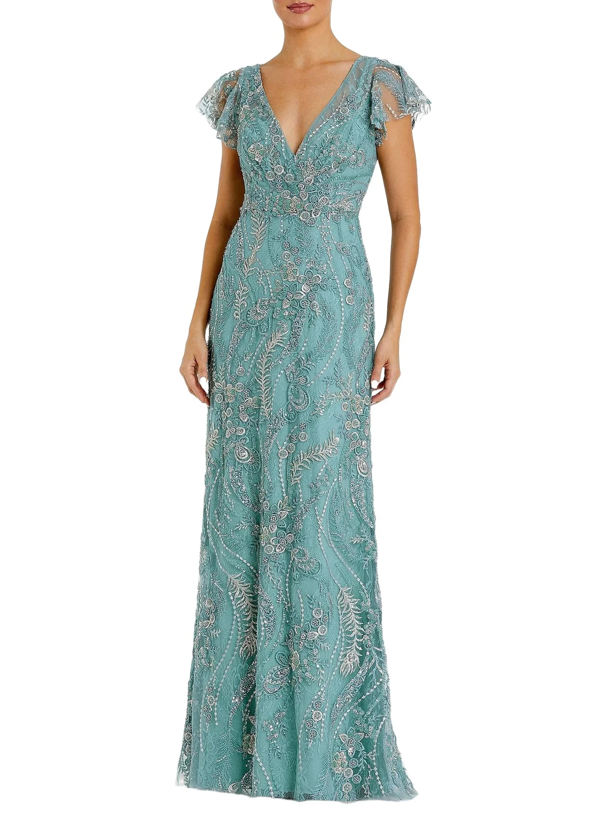 Women's Embroidered Sequined Gown Women's Embroidered Sequined Gown