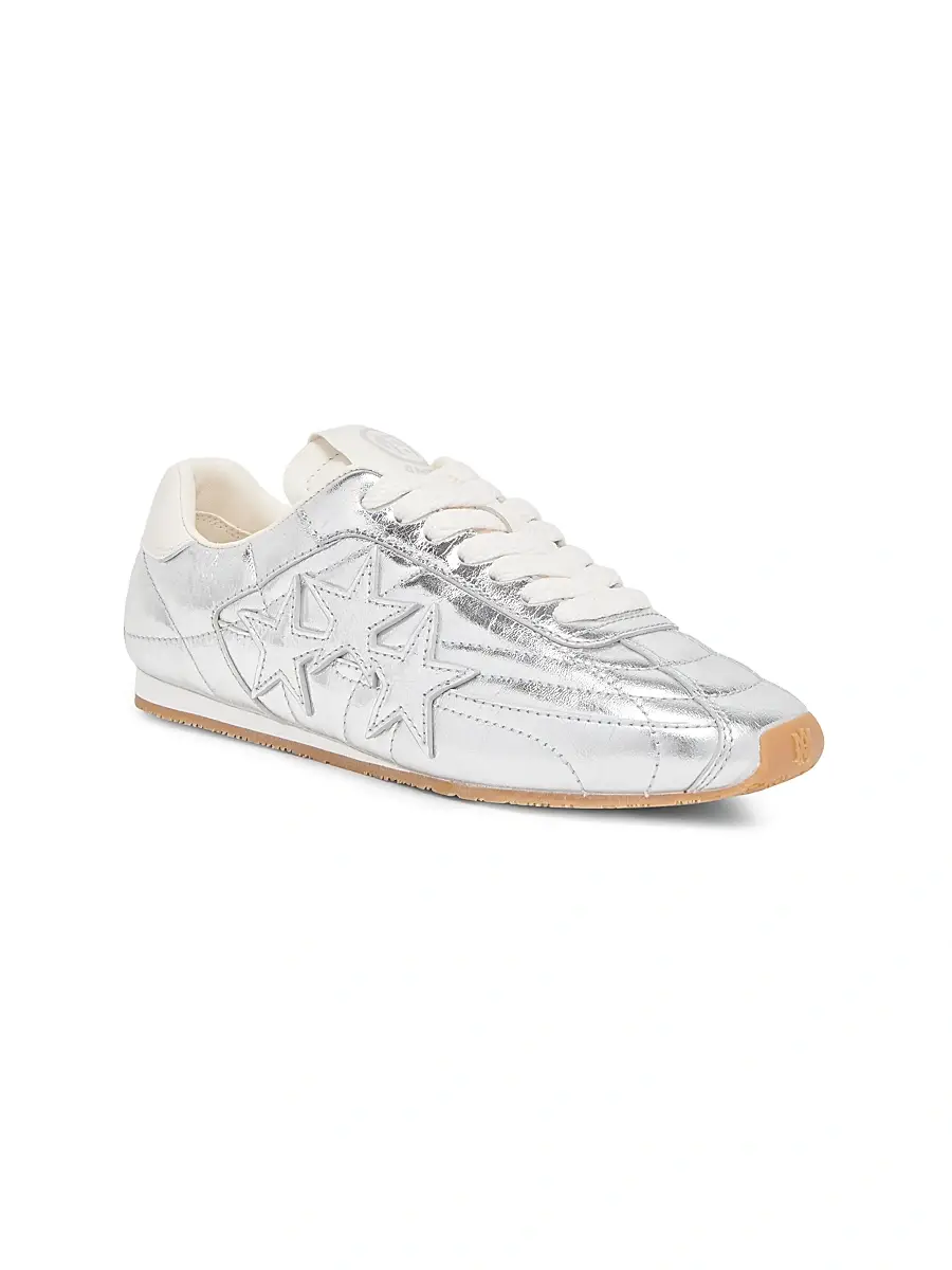 AMIRI Women's Pacific Metallic Leather Football Sneakers | Thumbnail 2