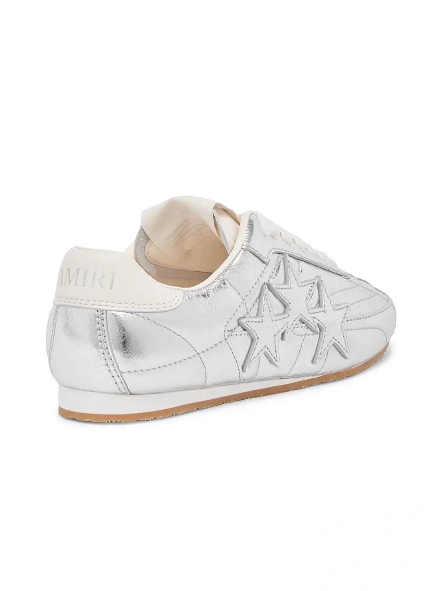 AMIRI Women's Pacific Metallic Leather Football Sneakers | Thumbnail 3