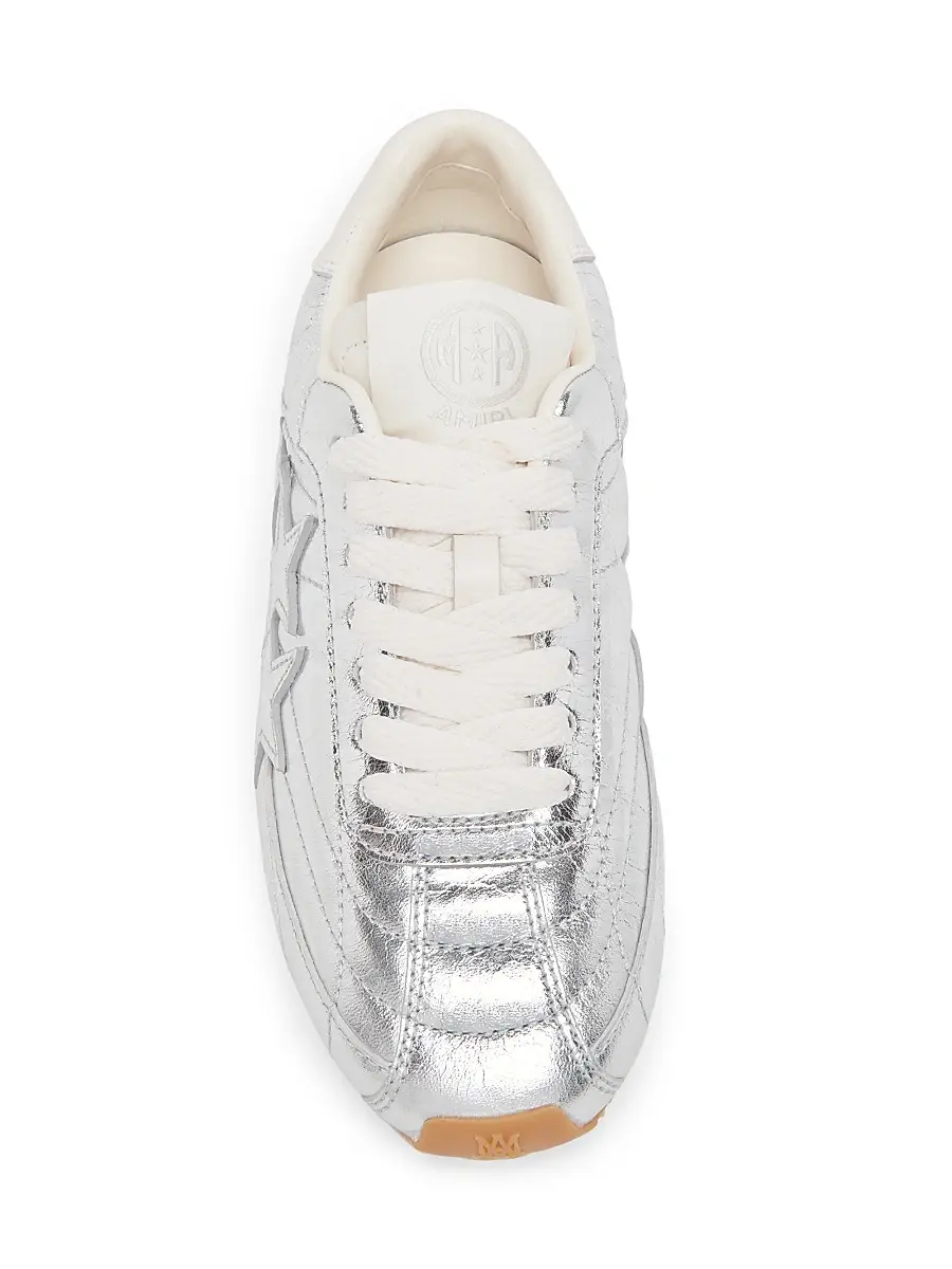 AMIRI Women's Pacific Metallic Leather Football Sneakers | Thumbnail 4