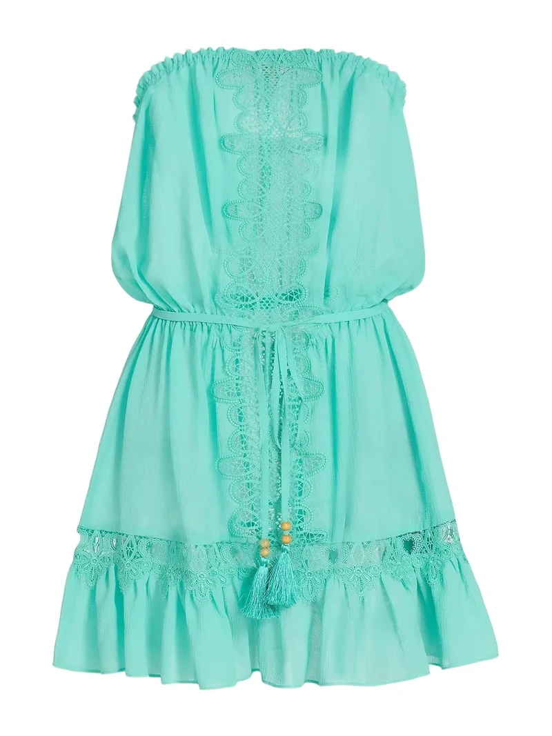 Ramy Brook Women's Beth Lace-Trim Cover-Up Minidress